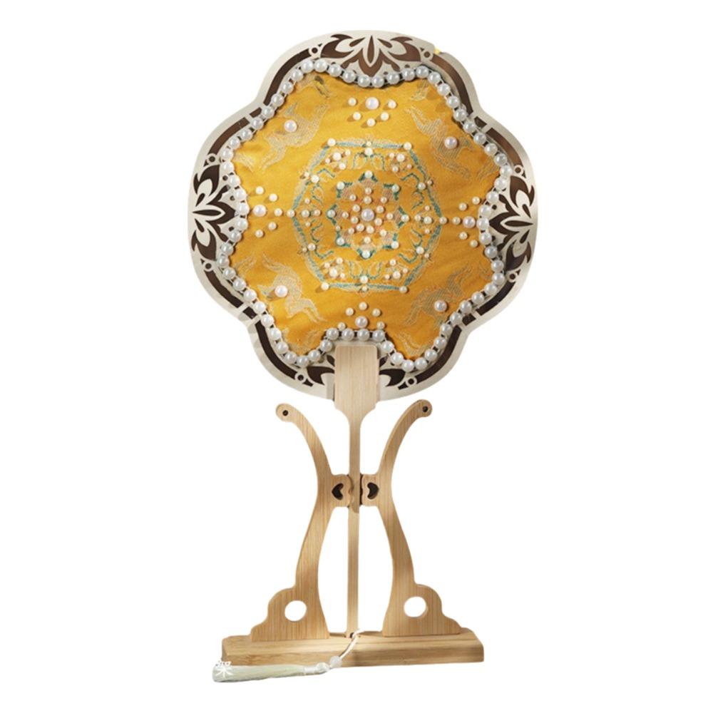 Chinese Style Handheld Fan Vintage Handmade Ancient Style Fan DIY Material Pack with Tassel Embroidery Fan Dance Performance