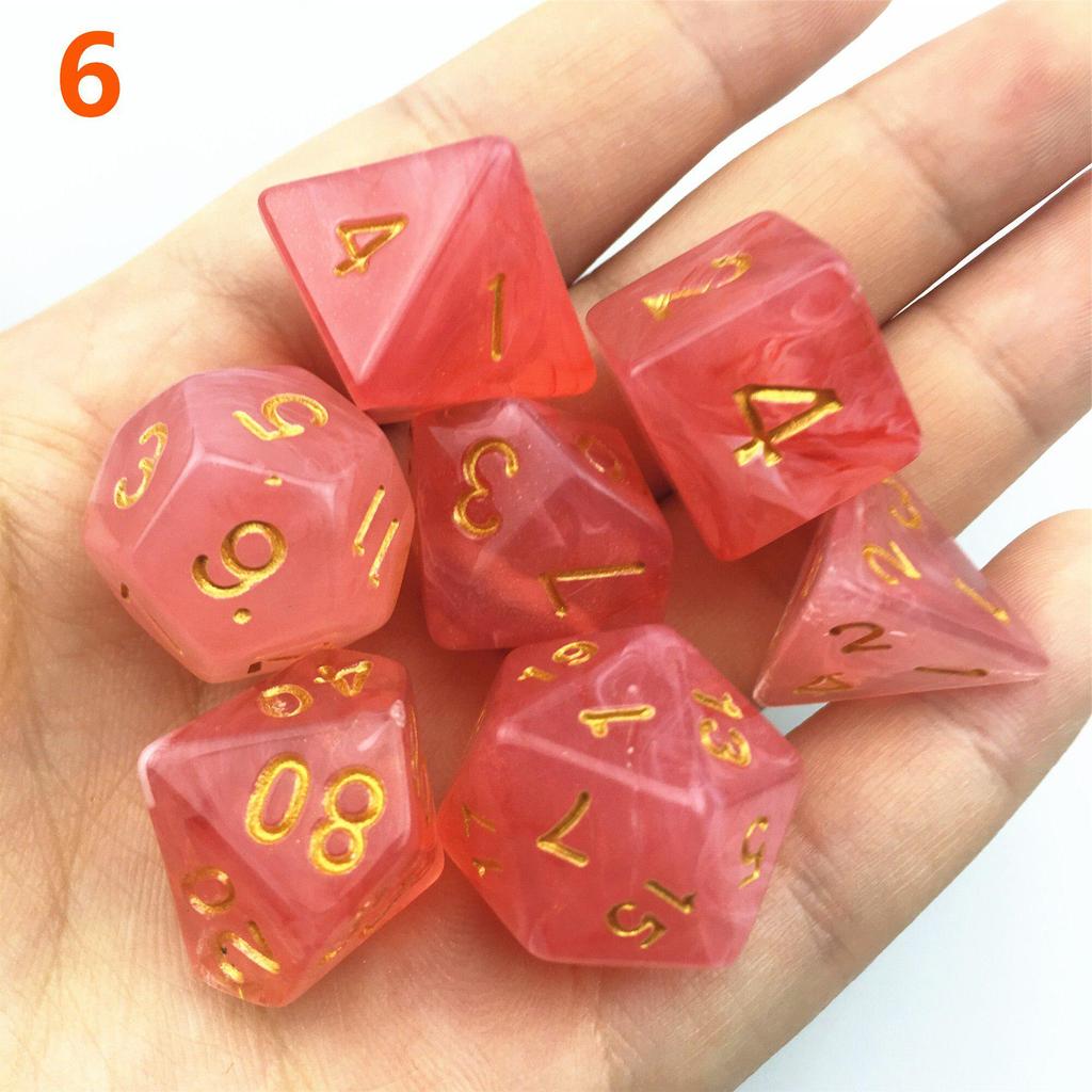 7 шт./лот, многогранные игральные кости из смолы D&D D4 D6 D8 D10 D% D12 D20, многогранные игральные кости TRPG, настольные игры
