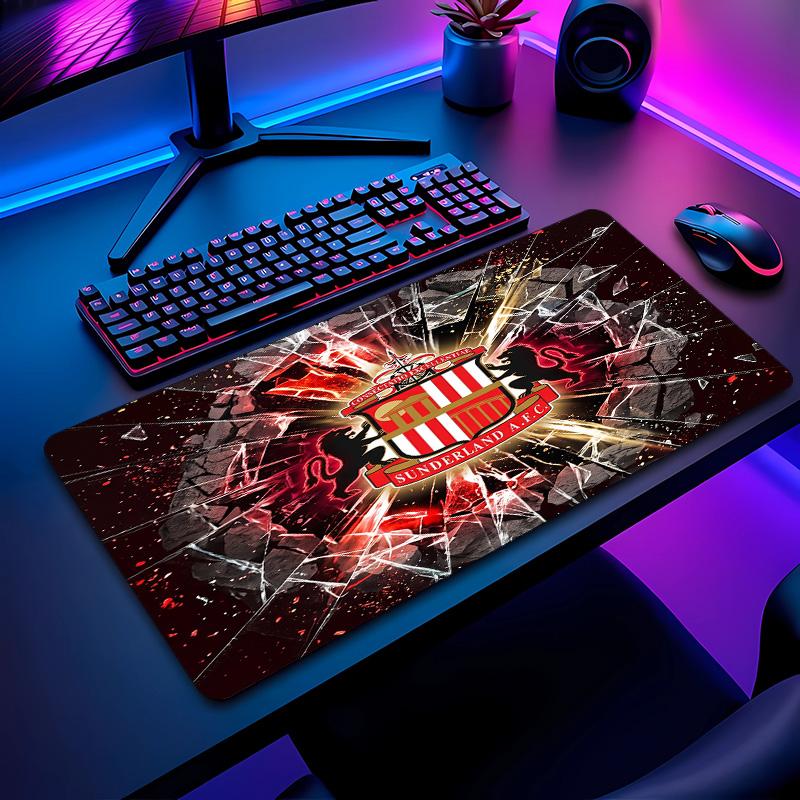 Sunderland Football Print Mouse Pad Non?Slip Rubber Desk Mat Waterproof Gaming Mousepad For Laptop Office Desktop