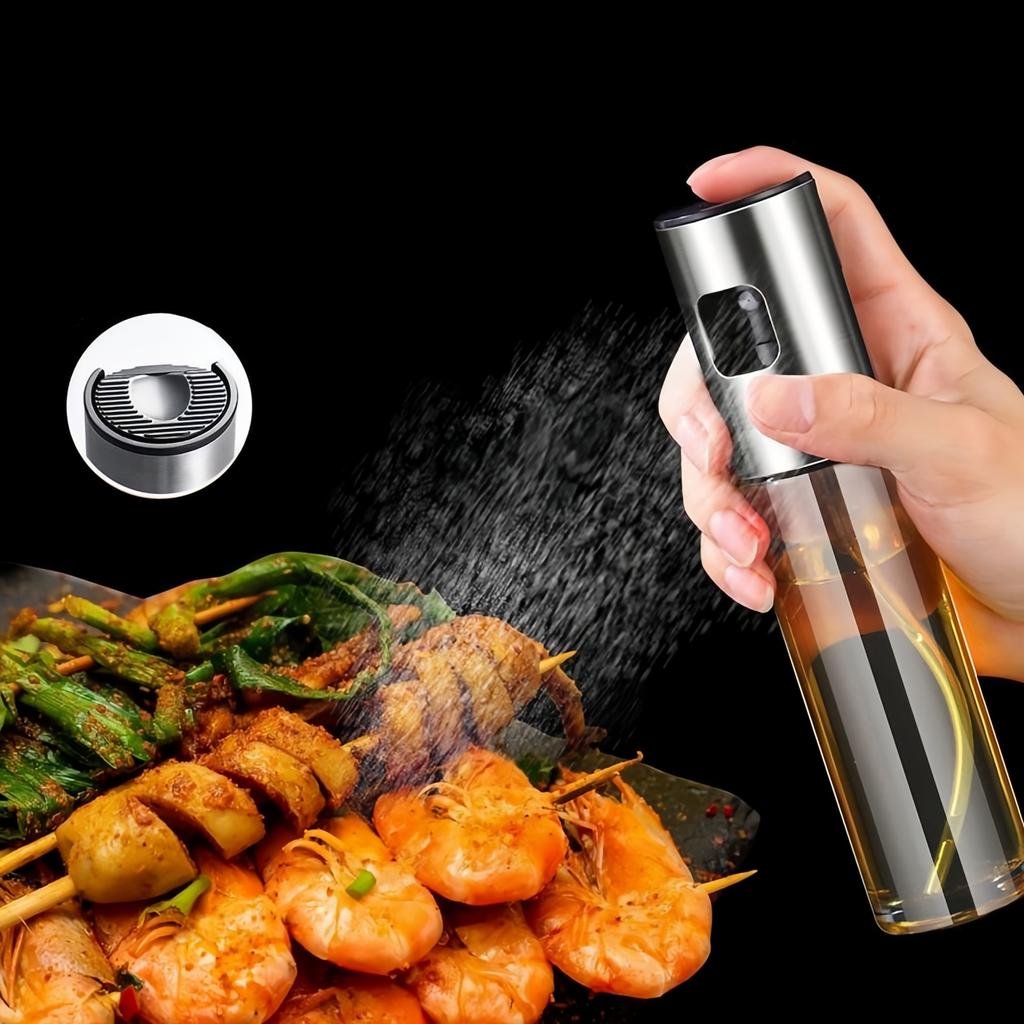 Kitchen Oil Kettle Spray Sprayer Oil, Vinegar, Sauce Glass Dispenser Bottle 200 Ml Capacity