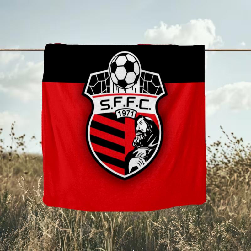1PC Soccer Team Crest Design Printed Soft Flannel Blanket Throw for Adult Bedroom Living Room Sofa Camping Travel Fan gifts Christmas Gifts