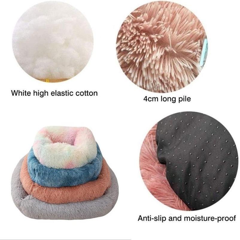Square Dog Cat Bed with Side Cover Medium Large Sofa Plush Kennel Winter Warm Puppy Mat Nest Soft House Non-slip Basket Cushion