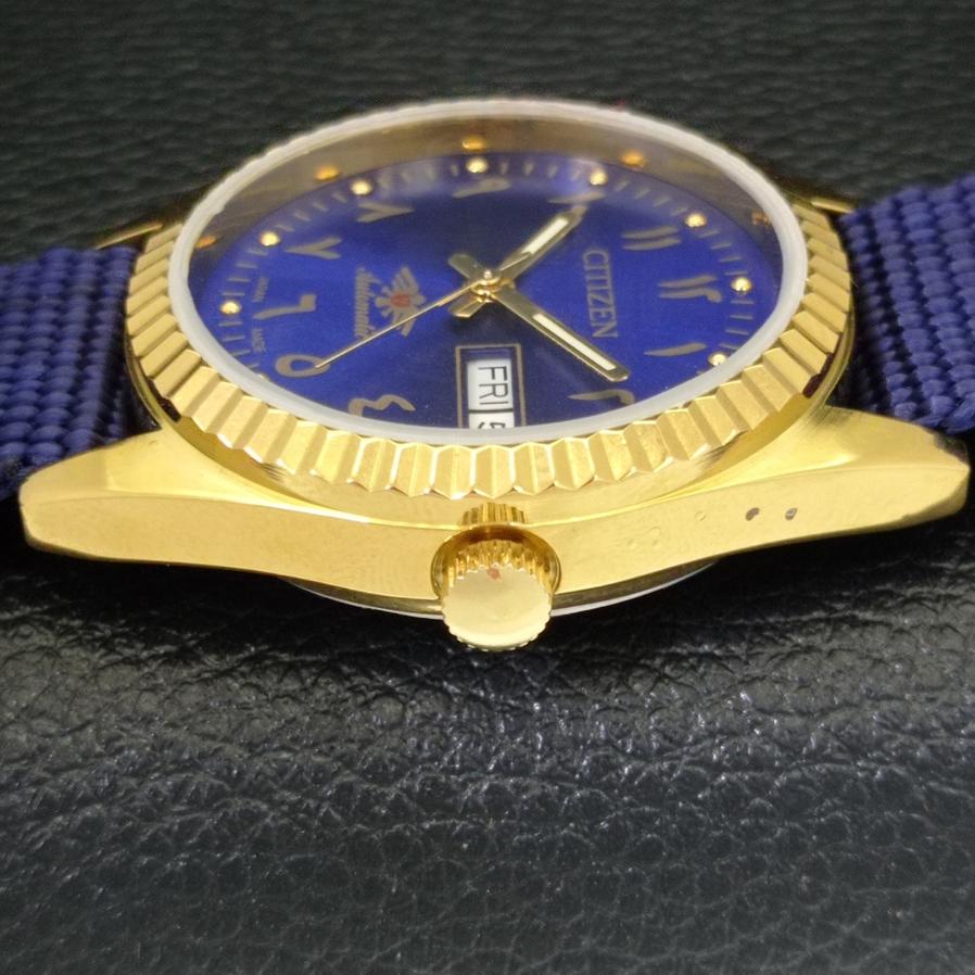 ВОССТАНОВЛЕННЫЕ JAPAN CITIZEN AUTOMATIC 8200 МУЖСКИЕ ЧАСЫ С АРАБСКИМ ЦИФЕРБЛАТОМ СИНЕГО ЦИФЕРБЛАТА a427234-2