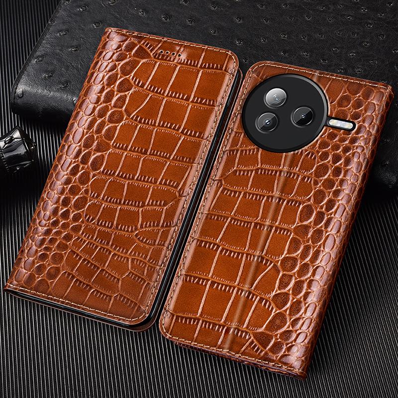 Для Xiaomi Poco X3 X4 X5 X6 X7 F1 F3 F4 F5 F6 F7 M3 M4 M5 M5S M6 M7 Plus Pro GT Ultra Чехол Крокодиловая Натуральная Кожа Книжка
