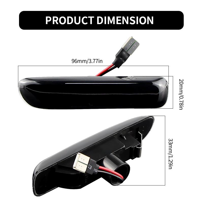 2x Smoke Fender Side Marker Indicator Light For 1999-2001 BMW E46 4D/5D 2000-2003 E46 2D OEM #:63138370720,63132228591,BM2570107