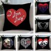 Cool Skull Heart Pillow Case Plush Fabric Soft Double Sided Print Home Sofa High Quality Cushion Cover Throw