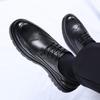 Fashionable Men British Style Thick Soled Casual Leather Shoes Classic Men's Lace Up Business Banquet Comfortable Leather Shoes
