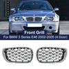 Car Front Bumper Diamond Kidney Grill Grilles For BMW E46 4 Door 4D 3 Series 02-05 Meteor Style Exterior Decoration