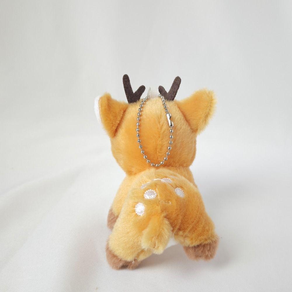 Fawn Keychain Deer Plush Toy Stuffed Animal Fluffy Elk Doll Stuffed Deer Keychain Hanging Decor