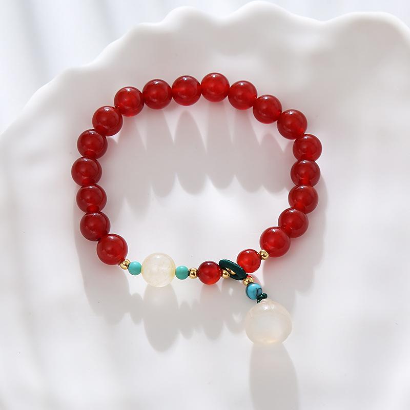 Agate Bracelet Crystal Beaded Bracelet. Fashion Women Daily Jewelry Lucky Gift