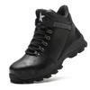 Waterproof Borwn Color Safety Shoes Men Steel Toe Work Boots Unisex Hiking Trail Anti-smash Non Slip Botas Platform Boots Hombre