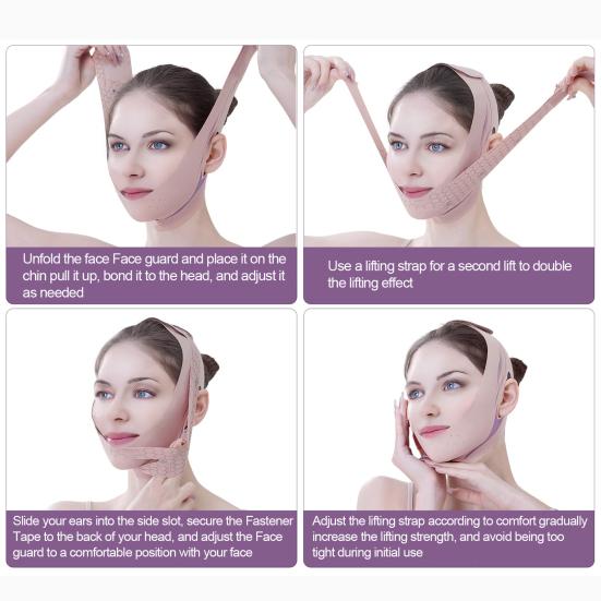 V Line Lifting Mask Chin Strap for Women Face Slimming Strap Reusable V Line Mask Prevent Sagging Jaw Exerciser