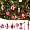 14pcs/set Candy Cane Xmas Tree Hanging Pendants Red Christmas Tree Hanging Ornaments  Natal Gift