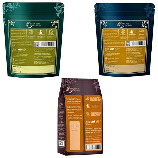Brijbooti Harad Baheda Amla Raw 600 Gram | 200 Gram Each | (Pack of 3)