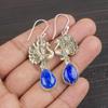 Серьги из лазурита, ювелирные изделия ручной работы, серьги из стерлингового серебра 925 пробы, дизайнерские серьги с драгоценными камнями, подарок для мамы