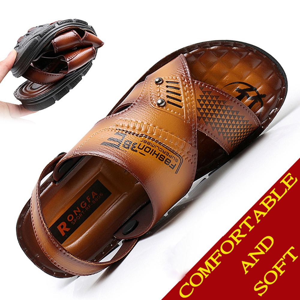 Мужские сандалии, пляжная повседневная обувь, тапочки на толстой подошве