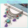 Ethnic Style Simulation Gemstone Decoration Women Necklace With Tassel Design