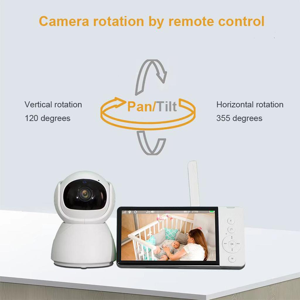 5-Inch Baby Monitor 1080P with 2-Way Talk HD Night Vision and Remote Pan/Tilt/Zoom for Baby Care and Monitoring