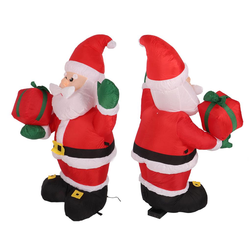 Рождественское надувное украшение 4 фута из полиэфирного волокна Дед Мороз держит подарок на Рождество