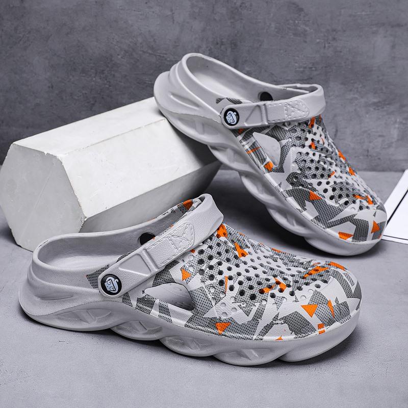 Модная летняя мужская пляжная обувь Сабо мужские сандалии дышащая повседневная мужская садовая обувь камуфляж быстросохнущая мужская обувь Zapatos Hombre
