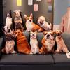 3D Реалистичная Симуляция Двусторонняя Подушка-Собака Плюшевая Набивная Игрушка Живой Щенок Подушка для Сна Обнимания Наполнитель из ПП Хлопка Декор для Дома