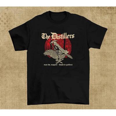Хлопковая черная футболка The Djstillers Band, размеры от S до 5XL