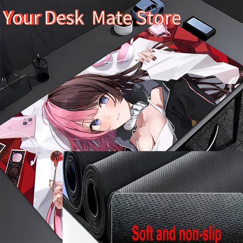 Mouse Pad Gamer Anime Girl Mousepad Laptop VSPO Hinano Tachibana HD Print Kawaii Keyboard Pad PC Gaming Extended Desk Mouse Mat