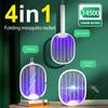 1PC Foldable Electric Mosquito Killer Fly Swatter Trap USB Rechargeable Mosquito Racket Insect Killer with UV Light Bug Zapper 3000V