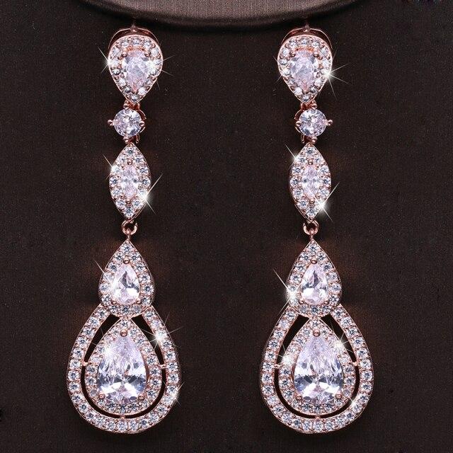 Роскошные женские серьги-капли с цветочным листом и цирконием, длинные серьги для свадебной вечеринки в Дубае, ювелирные изделия в подарок