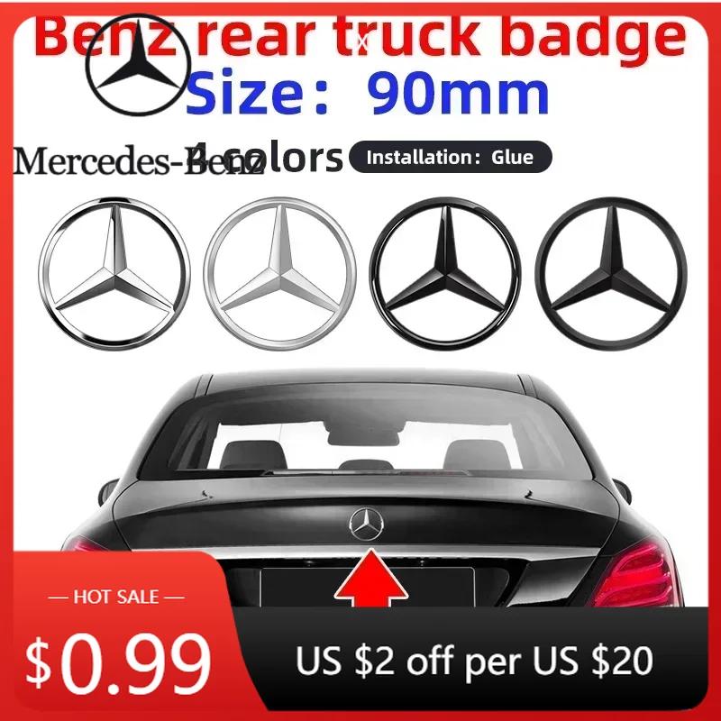 Car Sticker For Mercedes Benz 3D ABS silver/Black 9cm 90mm car rear Tail Trunk emblem badge sticker Decals For Mercedes Benz W11