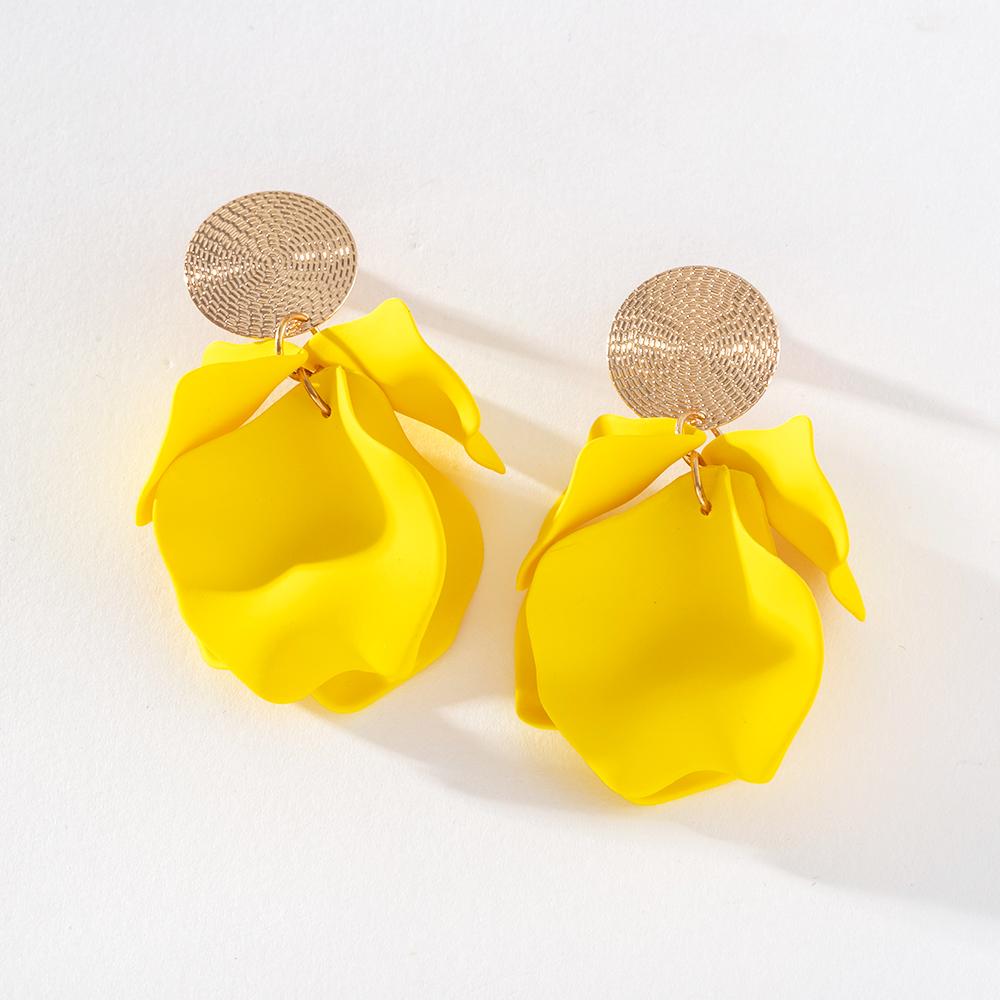 Pinkdudu Романтические 8 цветов серьги-капли с лепестками роз, элегантные весенние повседневные серьги с металлическим рисунком и цветком для женщин, подарки PD1123