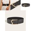 Vintage Korean Style Elastic Waist Belt For Dresses With Metal Geometric Buckle For Womens Fashion