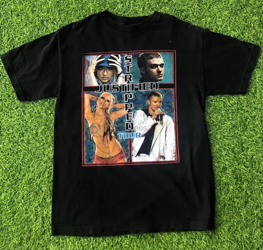 Винтажная футболка Justin Timberlake Christina Aguilera Justified Tour размер S-5XL
