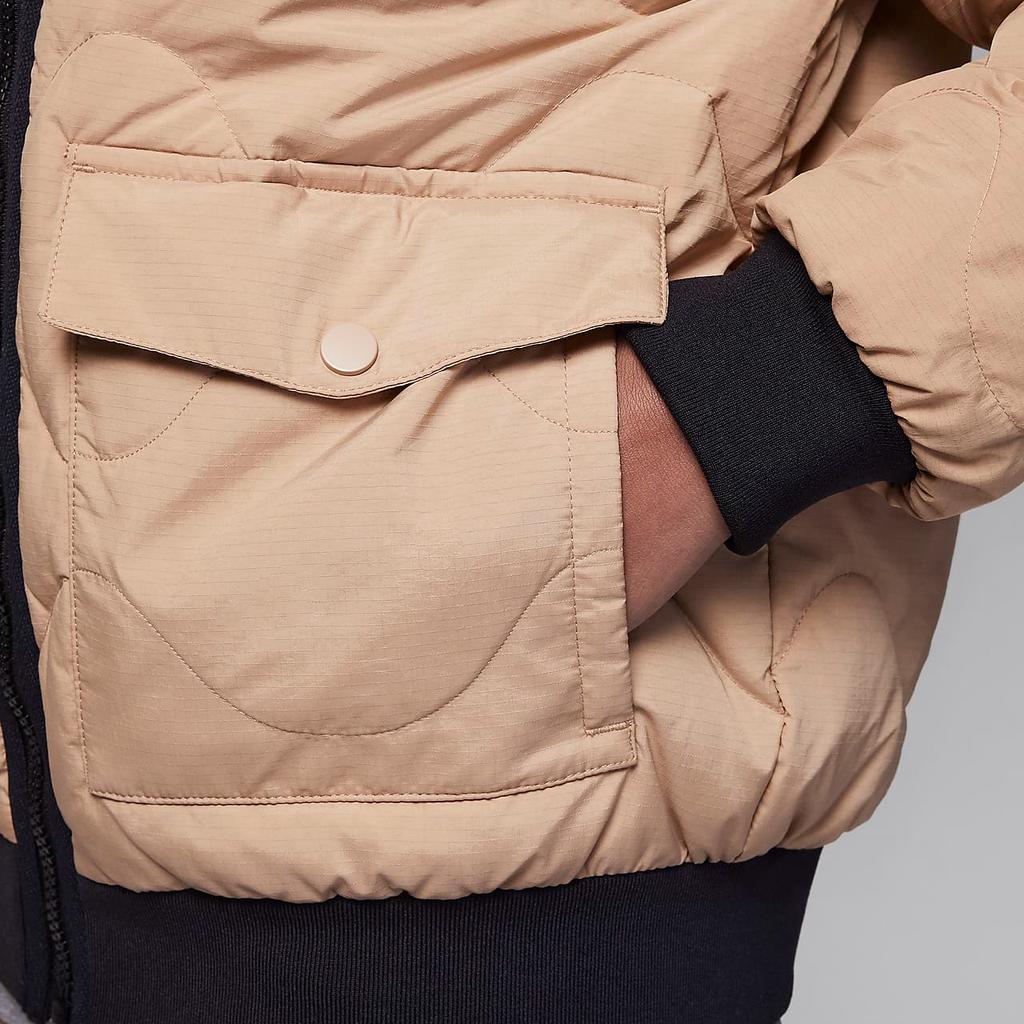 Jordan Embroidered Letter Casual Down Jacket Kids Outerwear Maize FZ6538-200