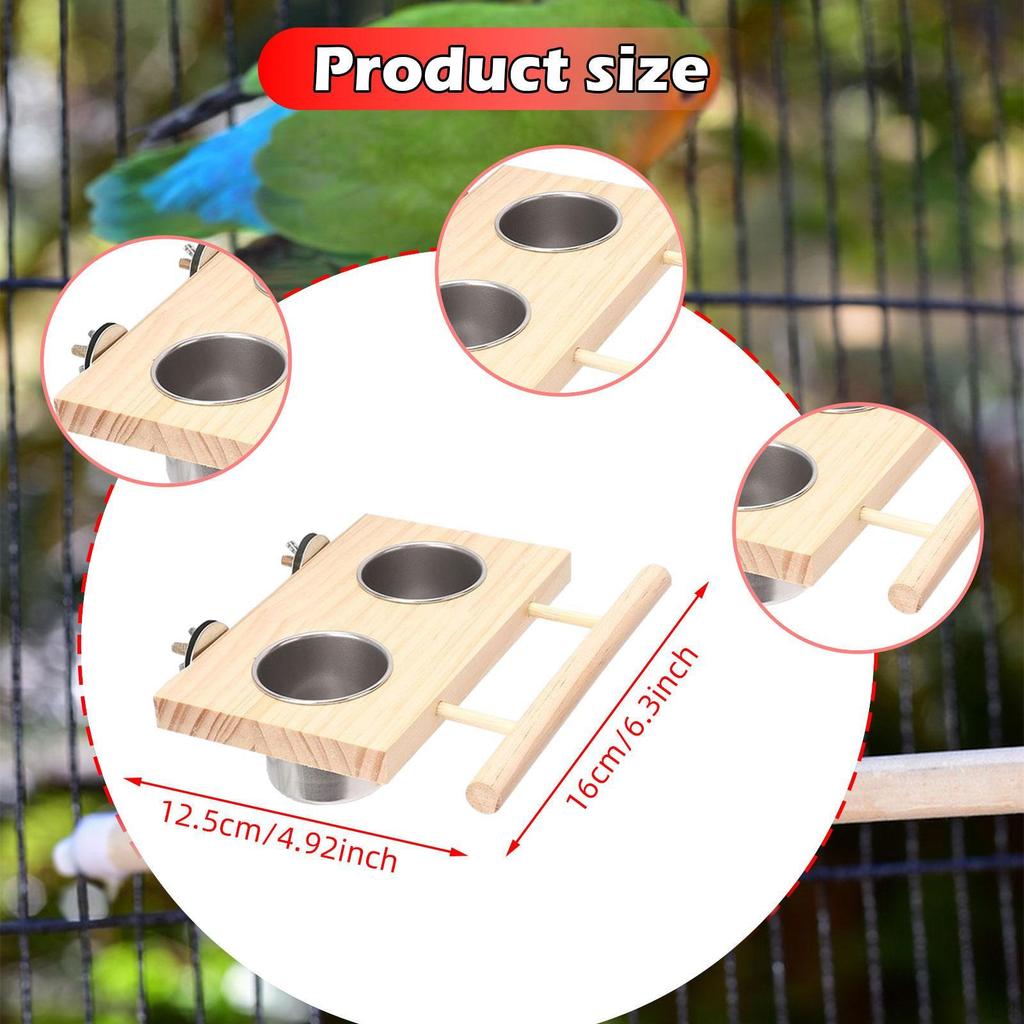 Кормушка для птиц, жердочка, принадлежности для кормления и поения, деревянная миска для мелких животных, попугаев