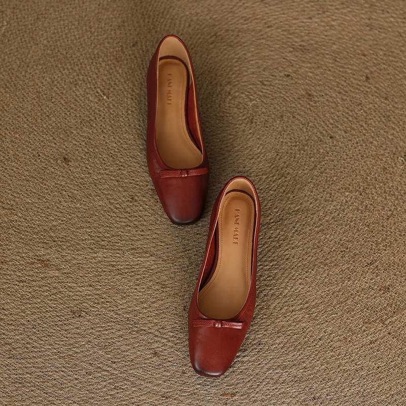 Krazing Pot Модные женские туфли из коровьей кожи весна-осень на низком каблуке с круглым носком и бабочкой на плоской подошве