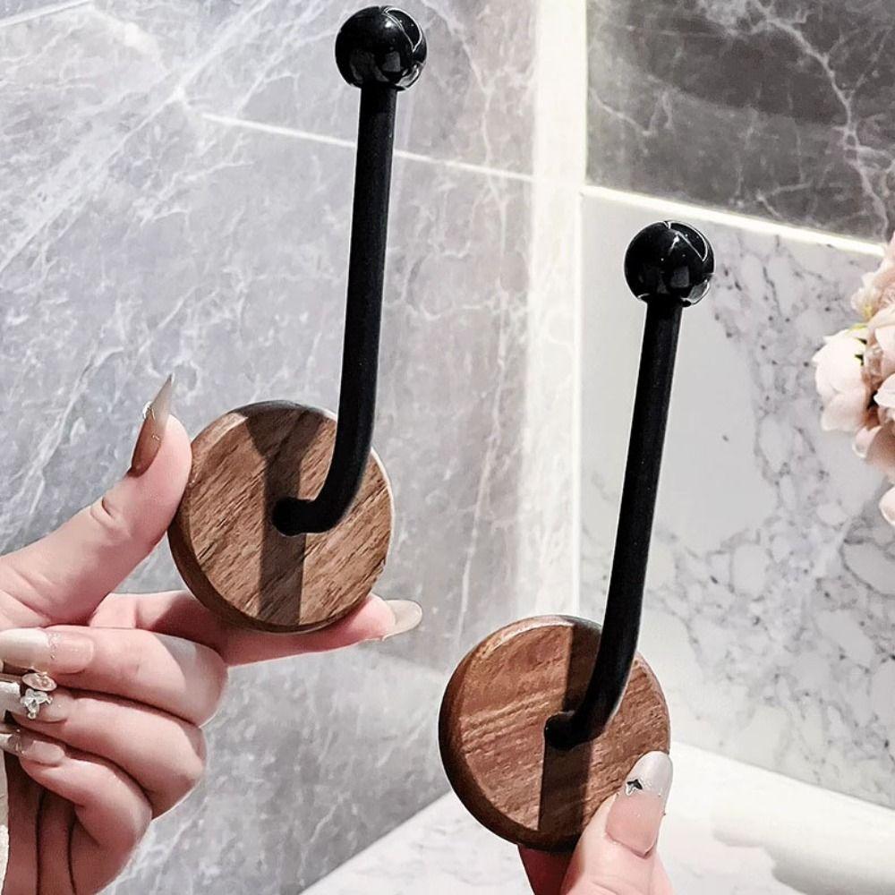 Log Decorative Hook Chinese Style Curtain Side Hook Durable Walnut Curtain Hook Living Room