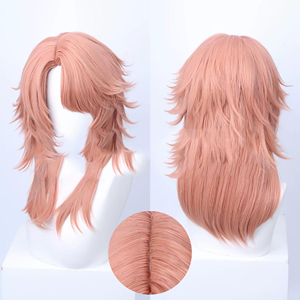 HAIRJOY Синтетические парики для косплея Sabito, короткие, кудрявые, розовые, с сеткой для парика