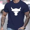 Bull Head Minimal Logo Print T-Shirt Breathable Cool, Comfortable Wear,Daily Casua