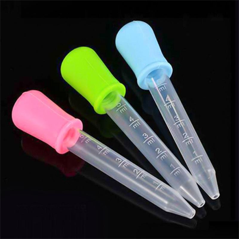 5/10PCS Random Color 5ml Silicone Eye Ear Pipette Dropper Pipette School Lab Experiment Supplies Dropper Feeding Medicine Liquid