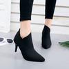 High Heel Short Boots Women's Stretch Boots British Pointed Martin Boots Skinny Heel and Ankle Boots