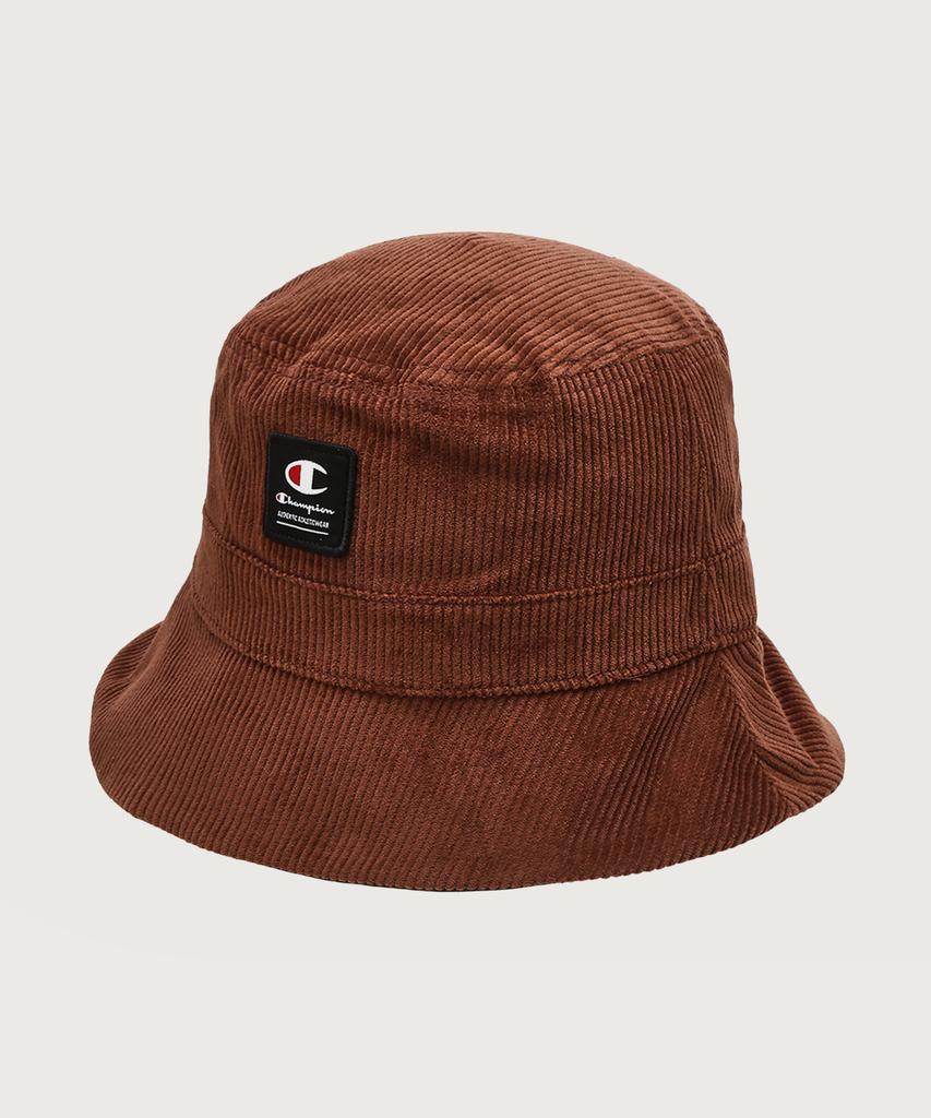 CHAMPION Label Patch Corduroy Bucket Hat Normal Brown