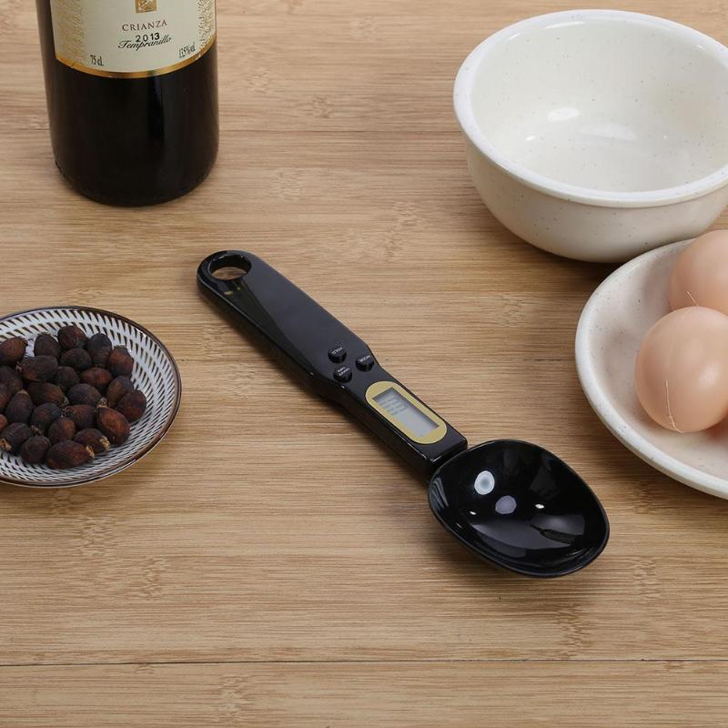 Мини электронные весы для ложек со светодиодным цифровым дисплеем, удобные домашние кухонные прецизионные измерительные весы для выпечки и еды