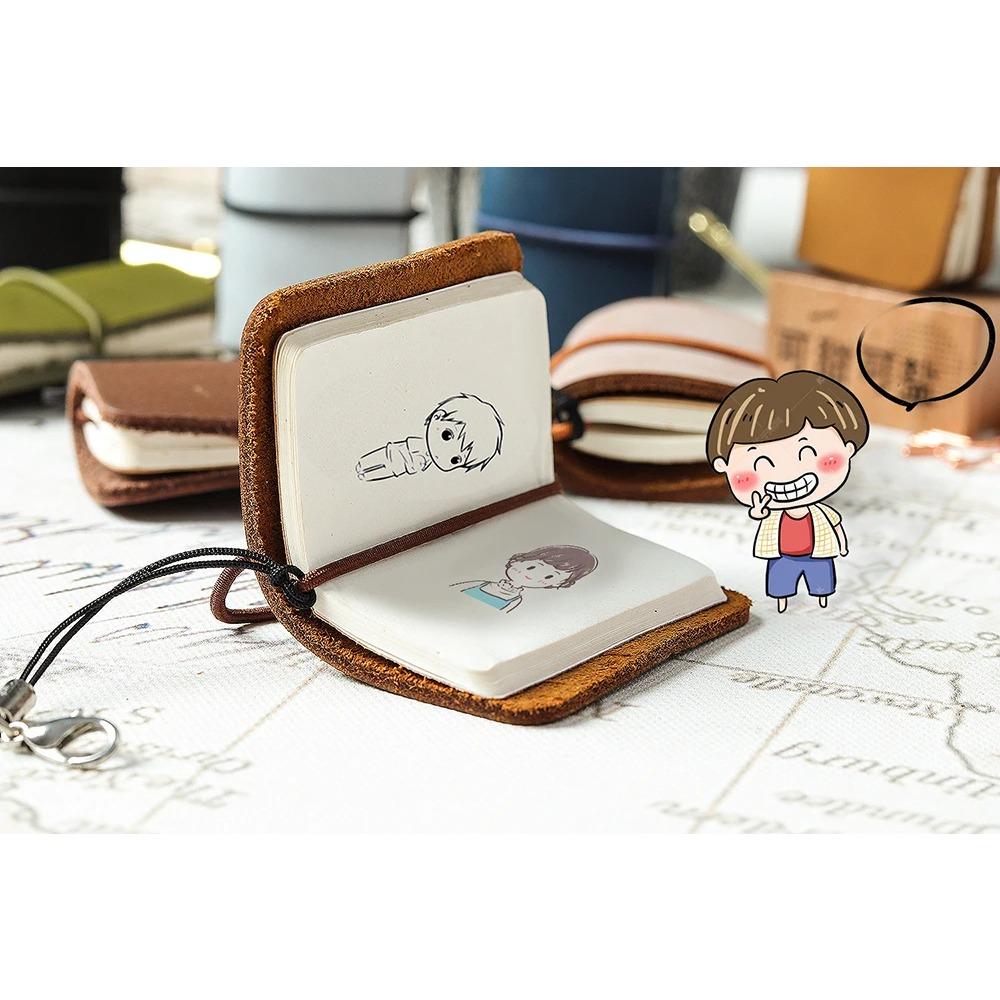 Мини-винтажный кожаный блокнот ручной работы, портативный дорожный дневник, журнал, планировщик, органайзер, каваи, канцелярские принадлежности, офис