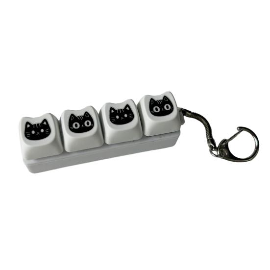 Черная кошка Fidget Keyboard 4/9 клавиш Снятие тревоги Пальцевой кликер Брелок Офис Школа Путешествия Кнопка декомпрессии Сенсорная игрушка Подвеска