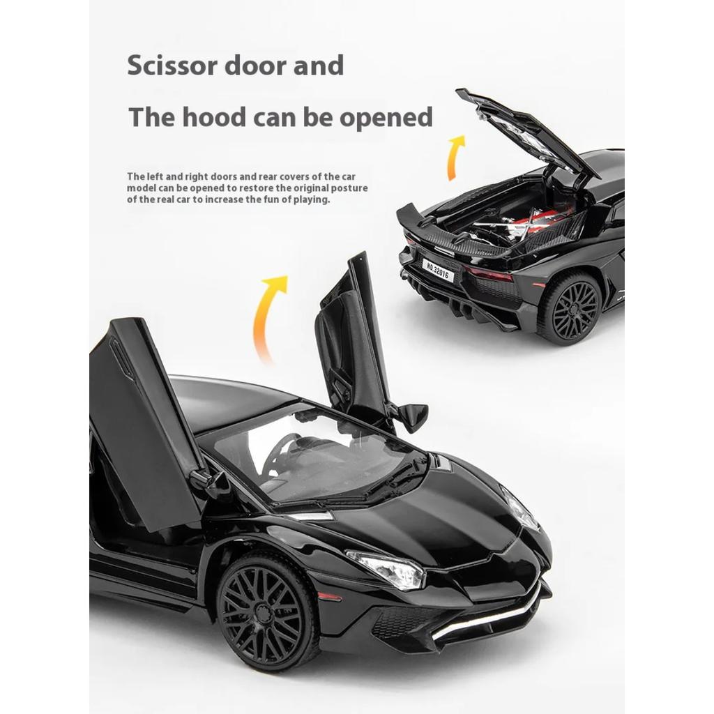 Спортивная модель Lamborghini LP750, масштаб 1/32, из сплава, с детализированным салоном, крутыми световыми и звуковыми эффектами, изысканное настольное украшение