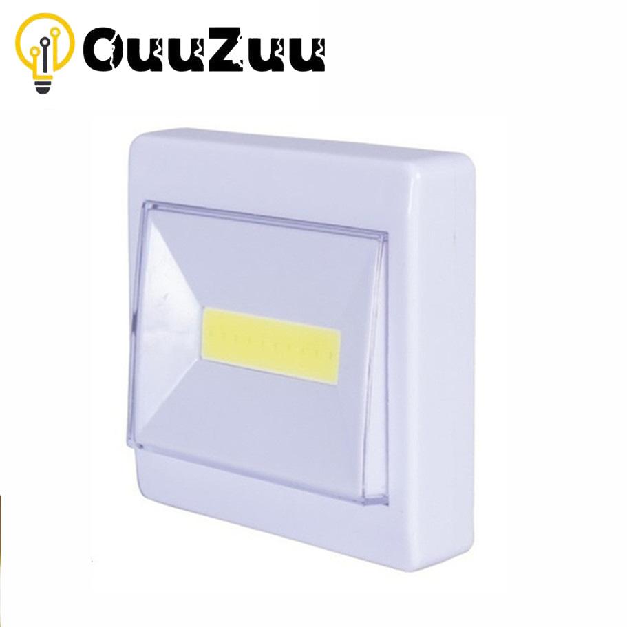 Led Super Bright COB Switch Night Light Battery Operated LED Wall Lamp Wireless Closet Under Cabinet Lights For Kitchen Room Stairs