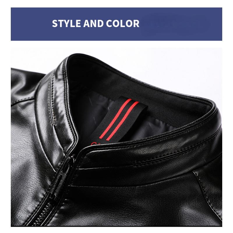 Кожаная куртка, мужская осенне-зимняя новая мужская куртка с воротником-стойкой, мягкая кожаная куртка, мужская свободная повседневная кожаная куртка