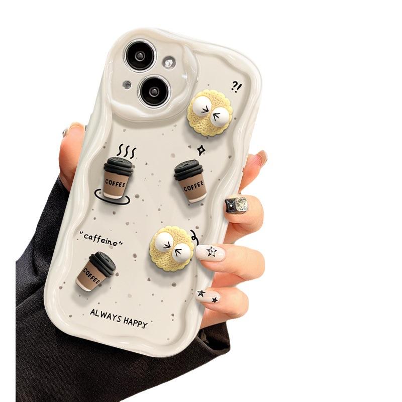 Подходит для чехла для мобильного телефона Apple 14promax IPhone 15/13 Кофейный брикет Трехмерная кукла 12mini Силикон 7