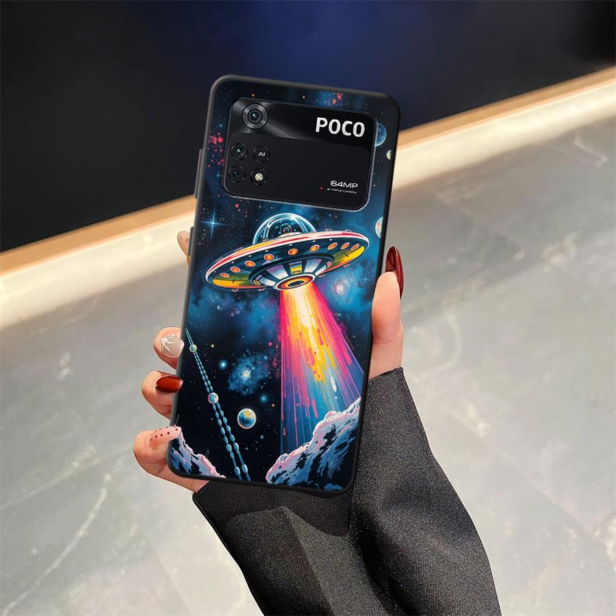 Мультяшный ретро-чехол-космический корабль для Xiaomi Poco F8 X3 X4 X5 X7 Pro C50 F1 C61 M3 M4 M7 Pro C75 F3 C71 M5 Funda Чехол для телефона